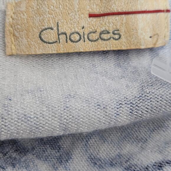 Blue Pattered Beaded Knit Top Size Large - Picture 3 of 4